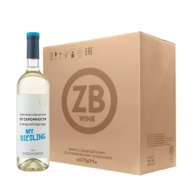 Вино тихое белое полусухое ZB Wine RIESLING «Помогаю избавиться . » 2022 (6 шт.)