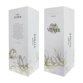 Коробка подарочная для Cuvee de Vitmer  0,75л, белая с цветами