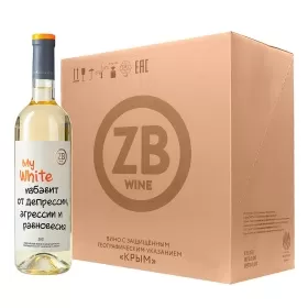 Вино ZB Wine WHITE «Избавит от депрессии...» 2021 (6 шт.) Вино ZB Wine WHITE «Избавит от депрессии...» 2021 (6 шт.)