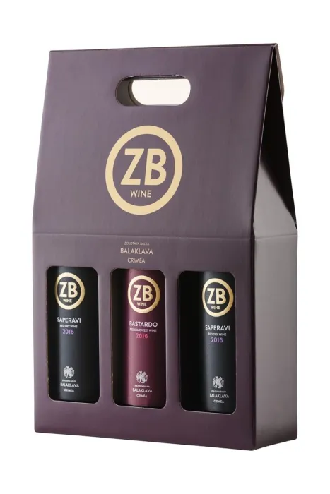 Короб под вино 3 шт. фиолетовая