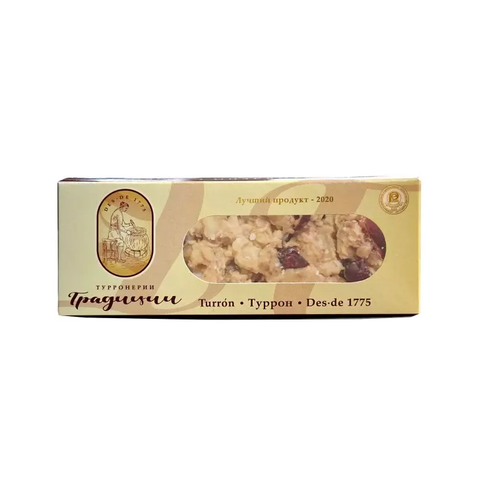 Туррон Турронерии Традиции ЦЕЛЬНЫЙ ГРЕЦКИЙ ОРЕХ С КЛЮКВОЙ 75гр