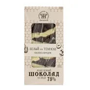 Ремесленный шоколад с клубникой на меду БЕЛЫЙ НА ТЕМНОМ 75% 
