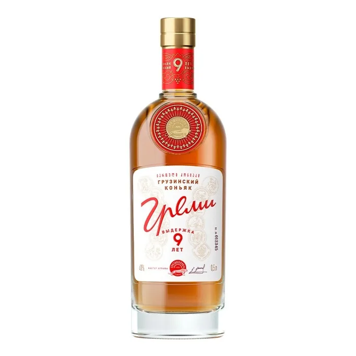 Коньяк грузинский марочный КВВК Bolero & Co ГРЕМИ 9-летний 0.5л, 