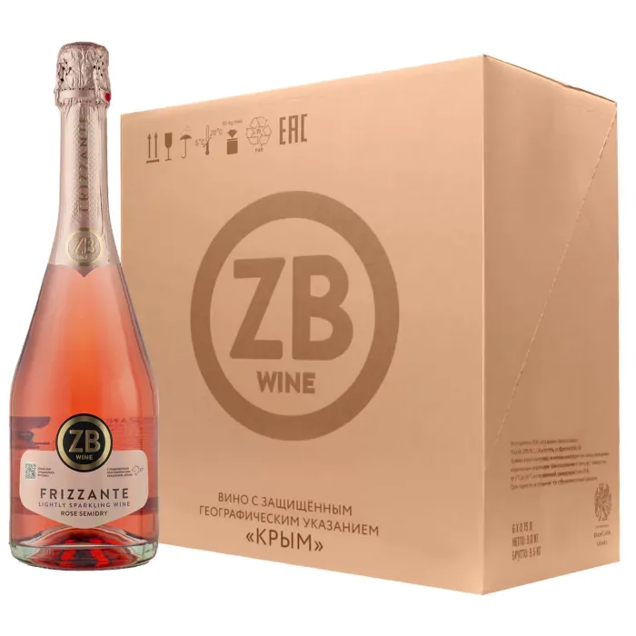 Вино игристое ZB Frizzante Rose Semidry 2023 (6 шт.)