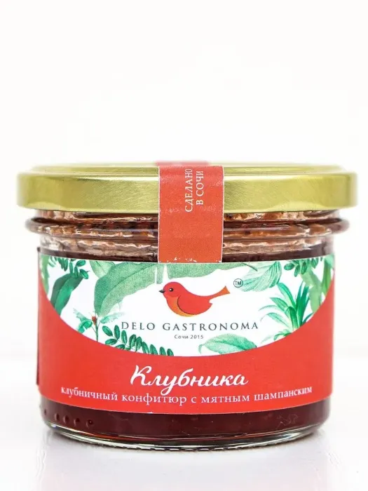 Конфитюр Delo gastronoma КЛУБНИКА С МЯТНЫМ ШАМПАНСКИМ 125мл