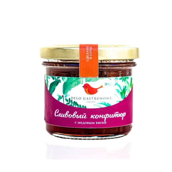 Джем Delo gastronoma СЛИВОВЫЙ КОНФИТЮР С МЕДОВЫМ ВИСКИ 125 мл