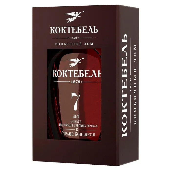 Коньяк выдержанный Коктебель 7-летний 0.7л в подарочной упаковке, 