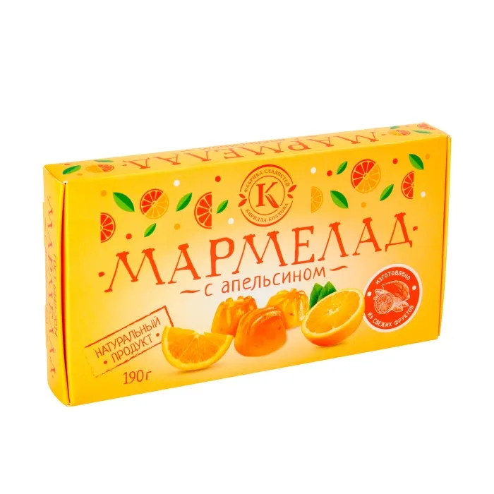 Мармелад желейно-фруктовый с апельсином на пектине 190 гр