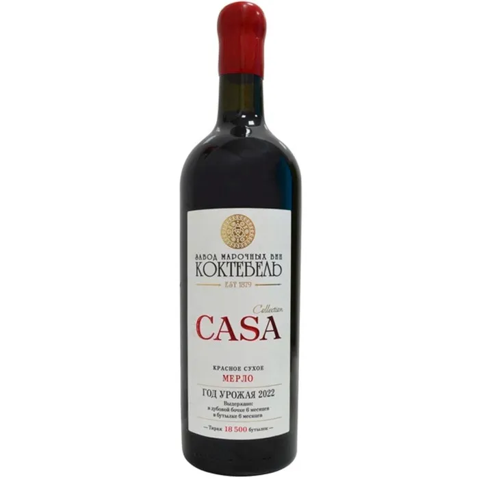 Вино Вино ЗГУ Крым Коктебель CASA COLLECTION «Мерло», 