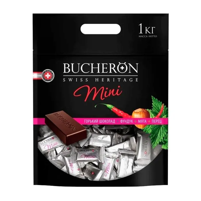 Шоколад горький с фундуком, мятой и кайенским перцем BUCHERON MINI 1 кг