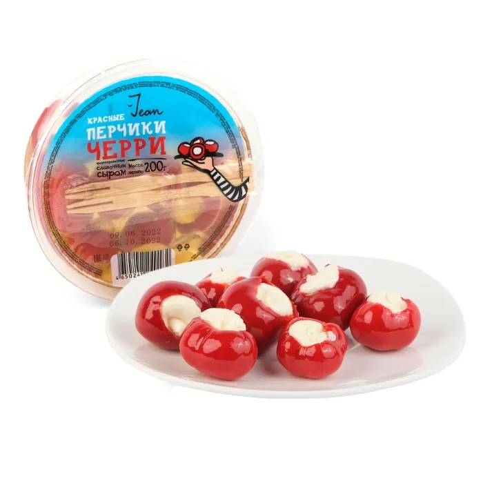 Перчики черри фаршированные сливочным сыром Jean 200 гр