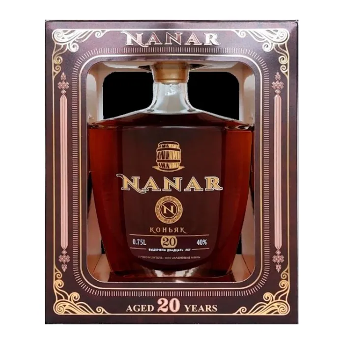 Коньяк армянский ОС Нанар 20-летний 0.75л в подарочной упаковке, 