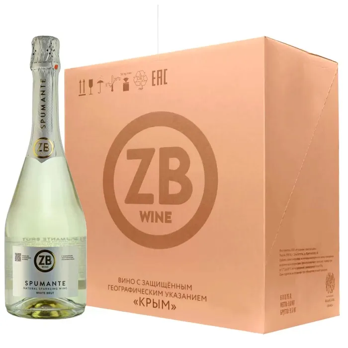 Вино игристое ZB Spumante White Brut 2023 (6 шт.)