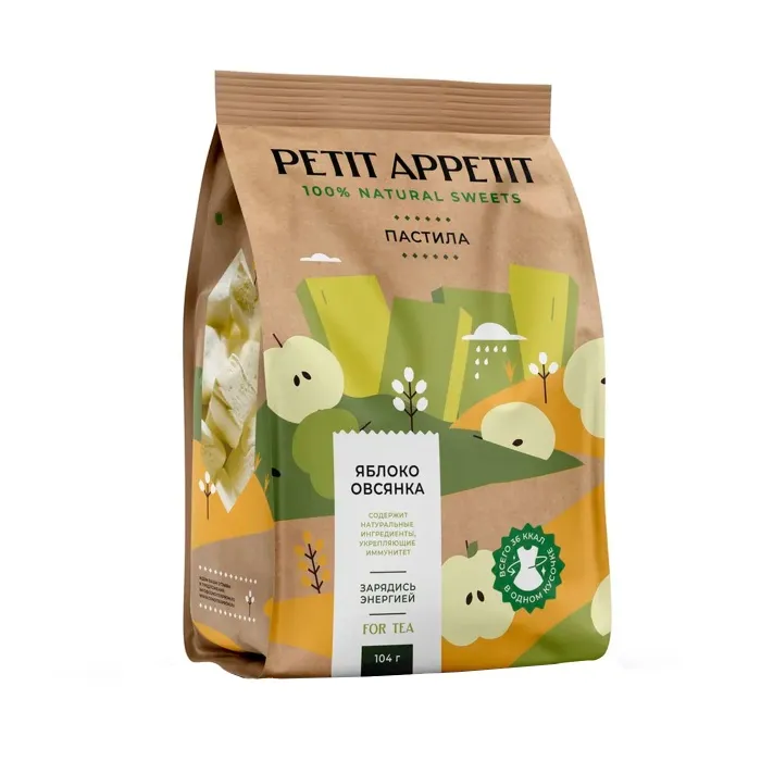 Пастила Petit Appetit ЯБЛОКО ОВСЯНКА 104гр