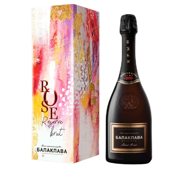 Вино игристое «Балаклава» RESERVE ROSE в подарочной упаковке