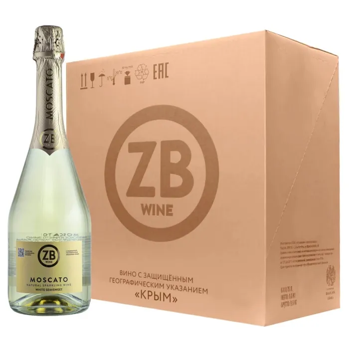 Вино игристое ZB Moscato White Semisweet 2023 (6 шт.) Вино игристое ZB Moscato White Semisweet 2023 (6 шт.)