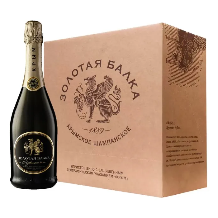 Вино игристое мускатное белое полусладкое «Золотая Балка» (6 шт.)