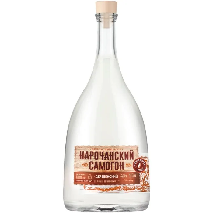 Напиток спиртной зерновой купажированный НАРОЧАНСКИЙ САМОГОН ДЕРЕВЕНСКИЙ 1,5л, 