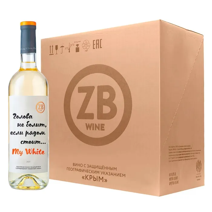 Вино Вино ZB Wine WHITE «Голова не болит...» 2021 (6 шт.), 