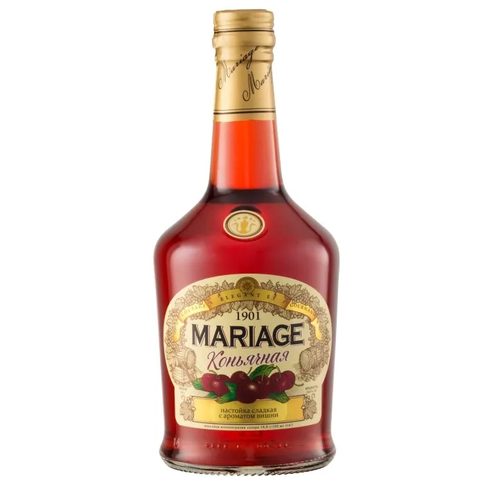 Настойка вишневая коньячная сладкая MARIAGE 23% 0.5л , цена в Krymwine.ru Настойка вишневая коньячная сладкая MARIAGE 23% 0.5л,