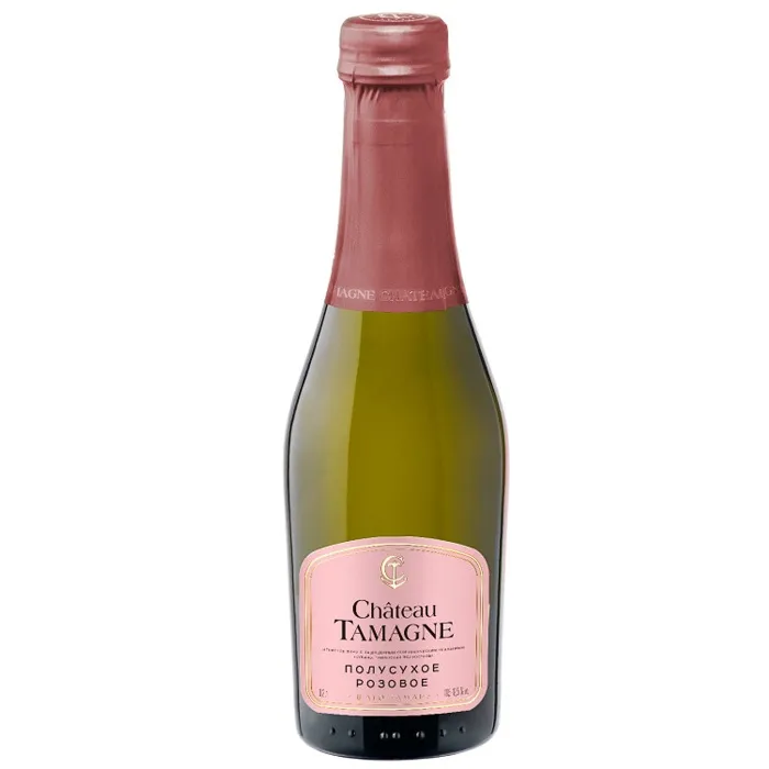 Вино игристое ЗГУ Кубань Шато Тамань РОЗА ТАМАНИ 0,2л