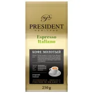Кофе жареный молотый President ESPRESSO LTALIANO 250 гр