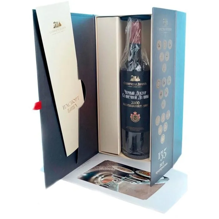Вино Вино ЗГУ Крым Солнечная Долина ЧЕРНЫЙ ДОКТОР коллекционное в подарочной коробке, 