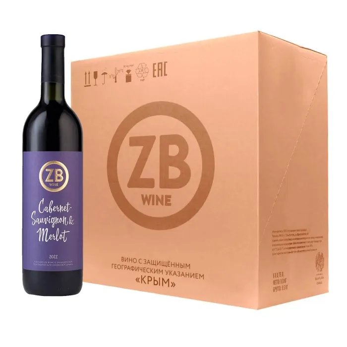 Вино Вино ZB Wine CABERNET-SAUVIGNON&MERLOT 2024 (6 шт.), 