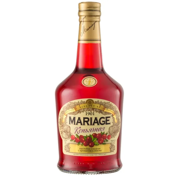 Настойка клюквенная коньячная сладкая MARIAGE 23% 0.5л , цена в Krymwine.ru Настойка клюквенная коньячная сладкая MARIAGE 23% 0.5л,