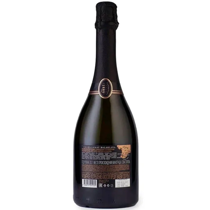 Вино игристое «Балаклава» ШАРДОНЕ в темной подарочной упаковке