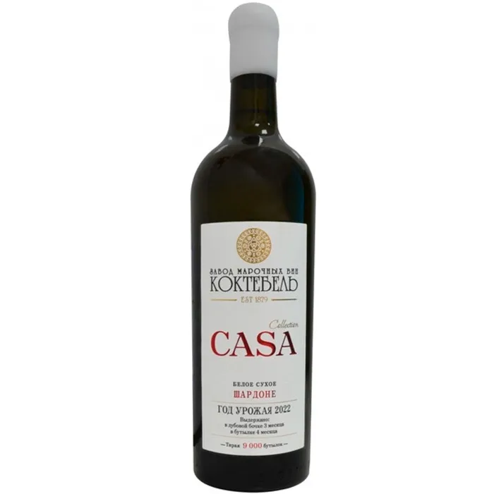 Вино Вино ЗГУ Крым Коктебель CASA COLLECTION «Шардоне», 